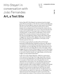Art, a Test Site Hito Steyerl in Conversation with João Fernandes