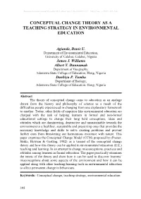 Conceptual Change Theory As a Teaching Strategy in Environmental Education