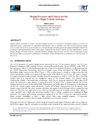 Design Processes and Criteria for the X-51A Flight Vehicle Airframe