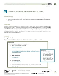 Lesson 19: Equations for Tangent Lines to Circles