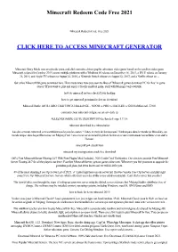 Minecraft Redeem Code Free 2021