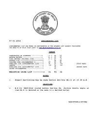07.01.2016 Mediation Cause List