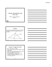 Cevians, Symmedians, and Excircles Cevian Cevian Triangle & Circle