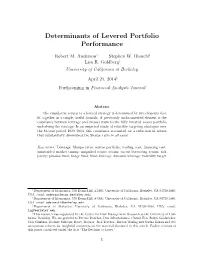 Determinants of Levered Portfolio Performance