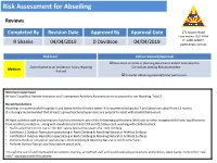 Risk Assessment for Abseiling