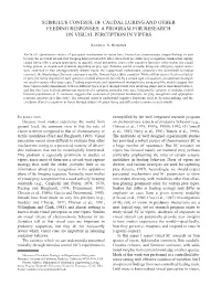 Stimulus Control of Caudal Luring and Other Feeding Responses: a Program for Research on Visual Perception in Vipers