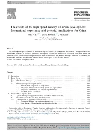 The Effects of the High-Speed Railway on Urban Development