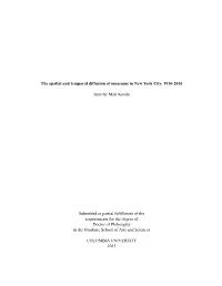 The Spatial and Temporal Diffusion of Museums in New York City, 1910-2010