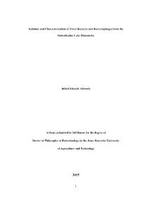 1 Isolation and Characterization of Novel Bacteria and Bacteriophages