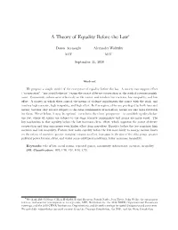 A Theory of Equality Before the Law∗