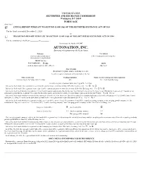 AUTONATION, INC. (Exact Name of Registrant As Specified in Its Charter)