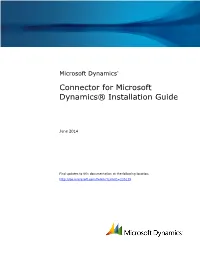 Connector for Microsoft Dynamics® Installation Guide