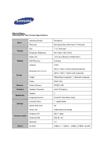 Note to Editors: Samsung ATIV Tab 5 Product Specifications
