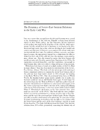 The Dynamics of Soviet–East German Relations in the Early Cold War
