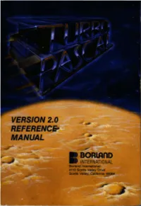 VERSION 2.0 Referene MANUAL