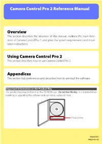 Camera Control Pro 2 Reference Manual Overview Using Camera