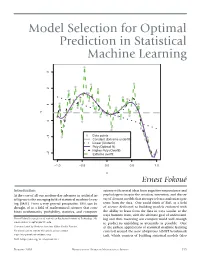 Model Selection for Optimal Prediction in Statistical Machine Learning