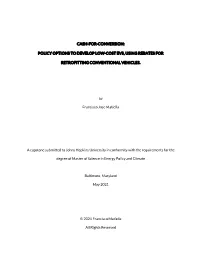 Policy Options to Develop Low-Cost Evs, Using Rebates For