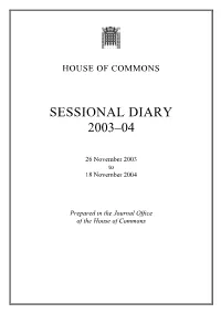 Sessional Diary 2003–04