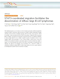 STAT3-Coordinated Migration Facilitates the Dissemination of Diffuse Large B-Cell Lymphomas