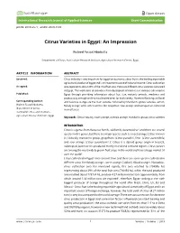 Citrus Varieties in Egypt: an Impression