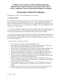 Declaration of David Lochbaum