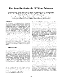 Fiber-Based Architecture for NFV Cloud Databases
