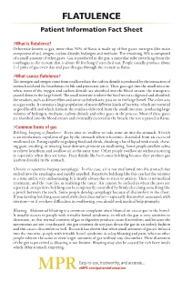 Flatulence Patient Information Fact Sheet