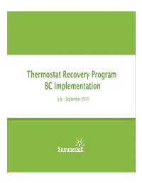 Thermostat Recovery Program BC Implementation