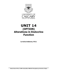UNIT 14 (OPTION) Alterations in Endocrine Function