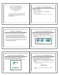 Valence Bond Theory Lecture 18 - Valence Bond Theory
