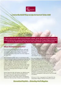 Where Did Baptists Come From? from Within