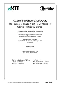 Autonomic Performance-Aware Resource Management in Dynamic IT Service Infrastructures