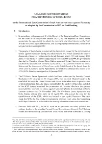 Crimes Against Humanity As Adopted by the Commission in 2017 on First Reading