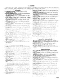 Faculty the Following Is a List of Full-Time Teaching Faculty at Auburn University by Department