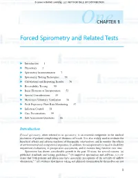 Forced Spirometry and Related Tests