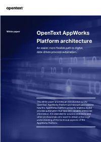 Opentext | Appworks Platform Architecture