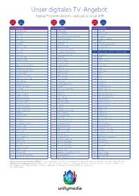 Programmliste Unitymedia