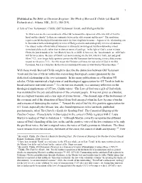 [Published in the Bible As Christian Scripture: the Work of Brevard S