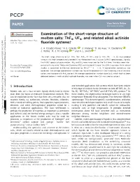 Thf4, UF4, and Related Alkali Actinide Fluoride Systems