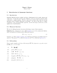 Topic 5 Notes 5 Introduction to Harmonic Functions