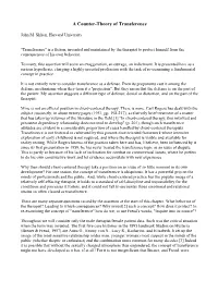 A Counter-Theory of Transference