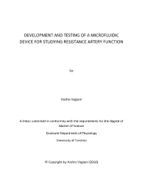 Development and Testing of a Microfluidic Device for Studying Resistance Artery Function