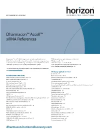 Dharmacon™ Accell™ Sirna References