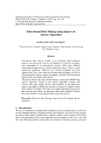 Educational Data Mining Using Improved Apriori Algorithm