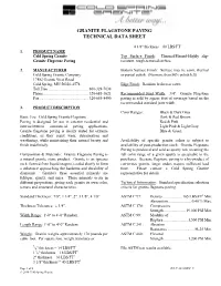 Granite Flagstone Paving Technical Data Sheet