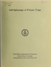 Self-Siphonage of Fixture Traps