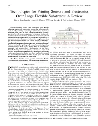 Technologies for Printing Sensors and Electronics Over Large Flexible Substrates: a Review Saleem Khan, Leandro Lorenzelli, Member, IEEE, and Ravinder S