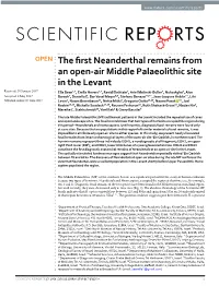 The First Neanderthal Remains from an Open-Air Middle Palaeolithic Site In