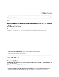 The International Law Commission's Return to the Law of Sources Of